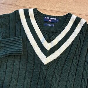 Polo Sport Ralph Lauren Men’s Cable Knit Cricket Tennis Sweater Size XL